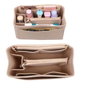 NWT Handbag Beige Bag Organizer Felt